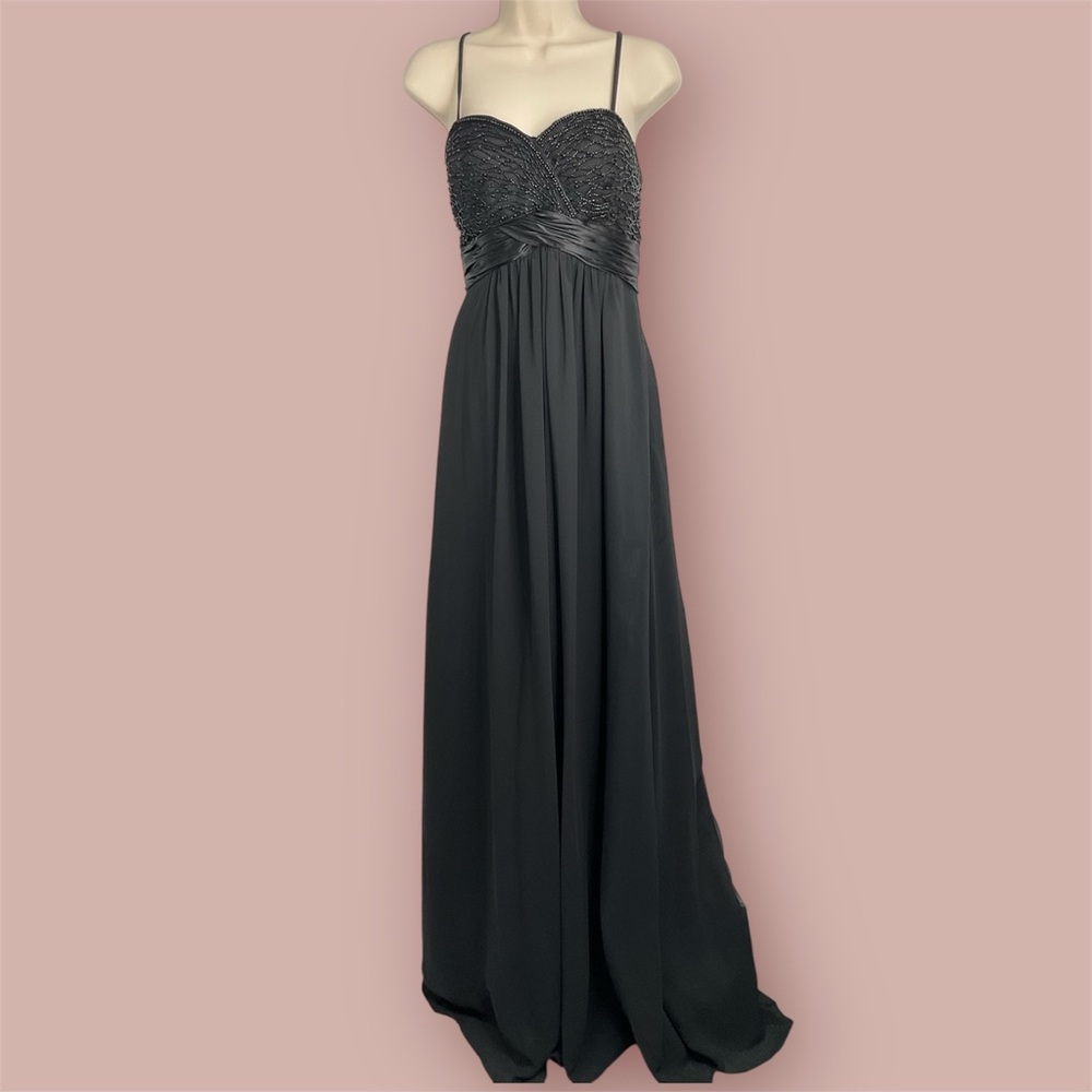 Formal Black Flowy Long Dress